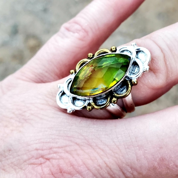 New Bi-Color Tourmaline 925 Silver Ring. - Picture 9 of 12